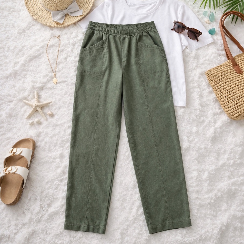 Old Navy Olive Green Cropped Ankle Pants